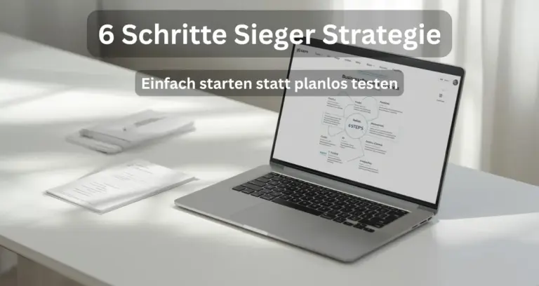 Die 6 Schritte Sieger Strategie verspricht einen schnellen und einfachen Einstieg mit kostenloser Schritt-für-Schritt-Anleitung.