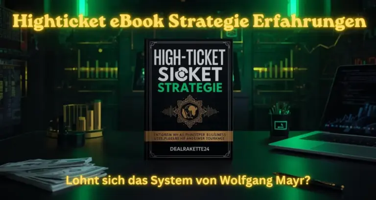 Highticket eBook Strategie von Wolfgang Mayr als Beitragsbild mit KI, Premium-E-Book und Wachstumsoptik