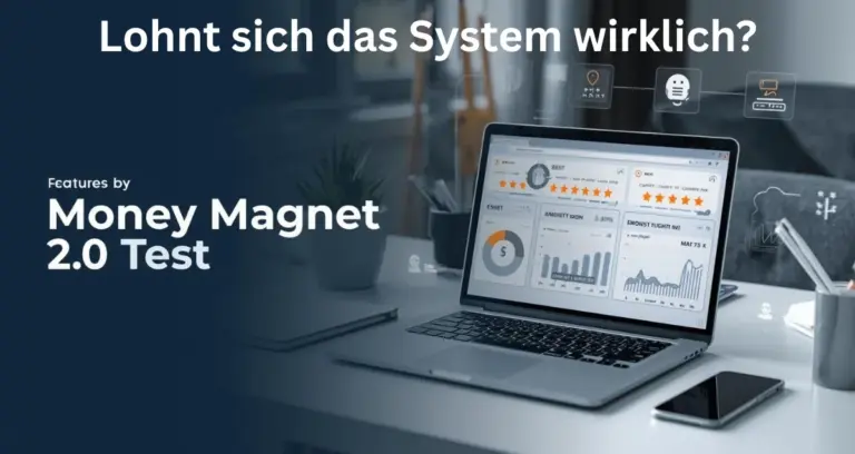 Money Magnet 2.0 Test mit Laptop, Bewertung, Online-Marketing und Affiliate-System